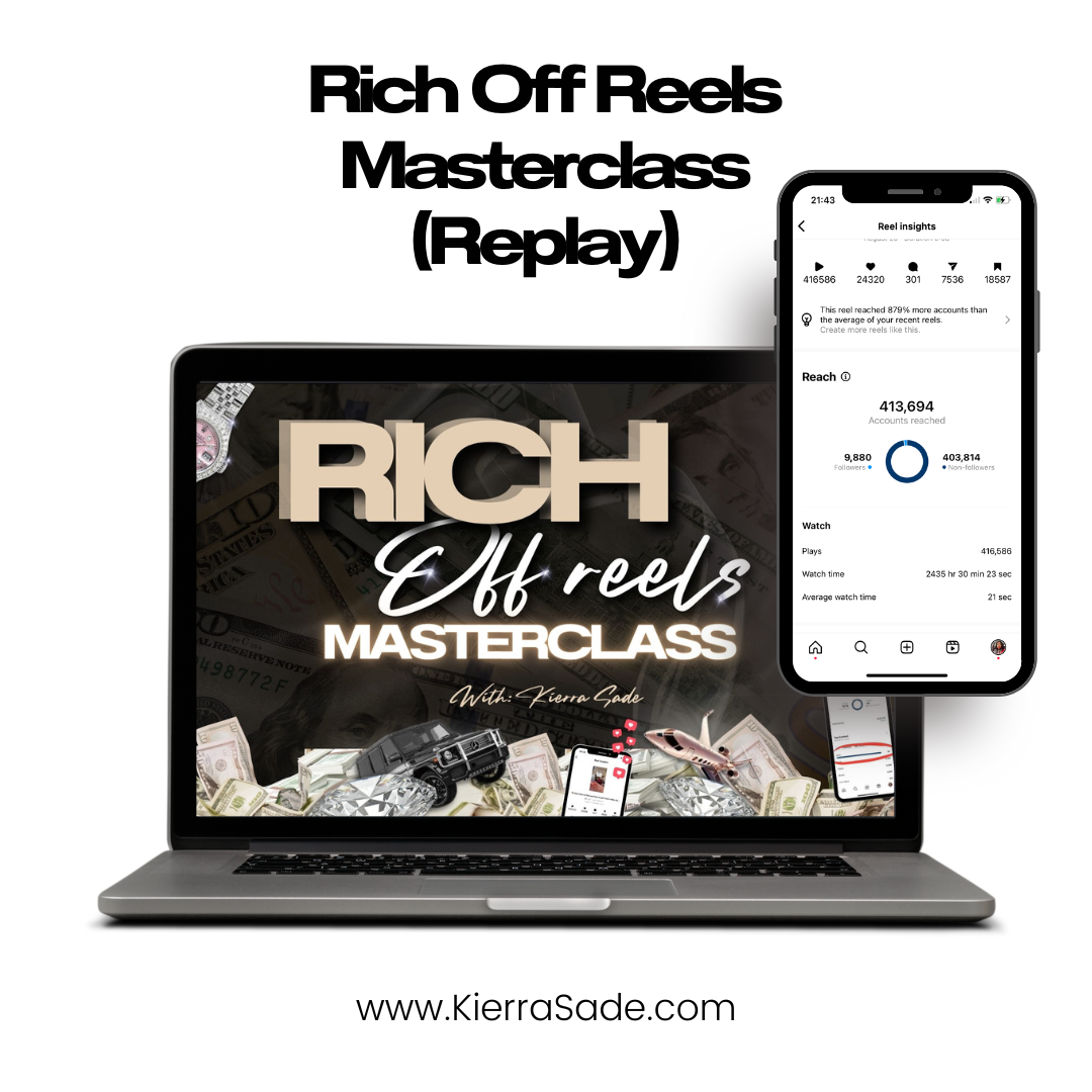 "Rich Off Reels" LIMITED Edition Hard Cover Physical Book, W/Bonus Masterclass BUNDLE